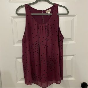 Ann Taylor Loft Tank Dual Layer Shell Purple/Navy - XL